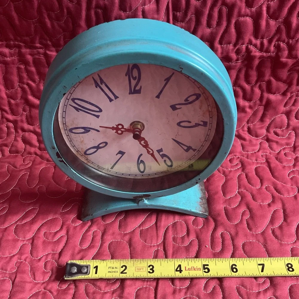 Vintage Blue Metal Clock
